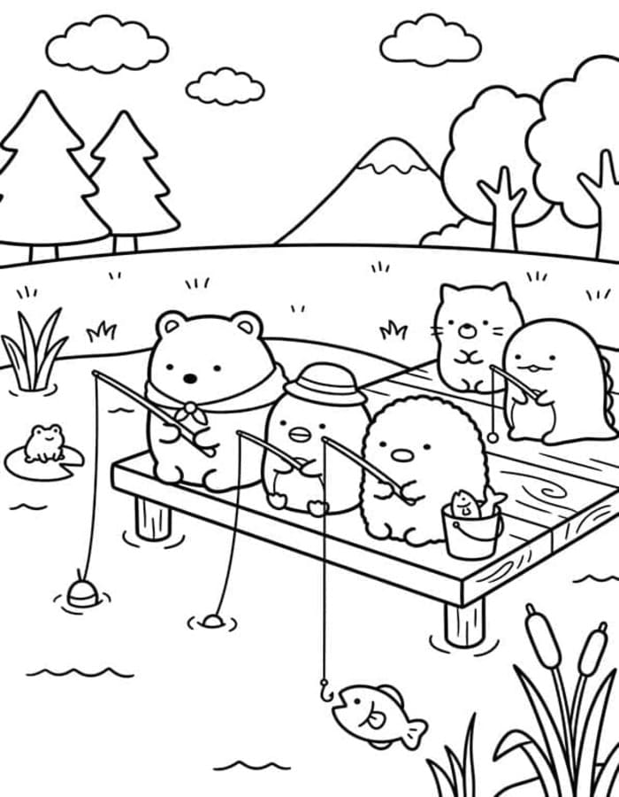 Kolorowanka Narysuj Sumikko Gurashi wydruku