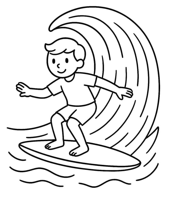Kolorowanka Narysuj Surfing bezpłatny wydruku
