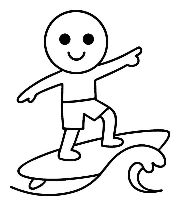 Kolorowanka Narysuj Surfing bezpłatny