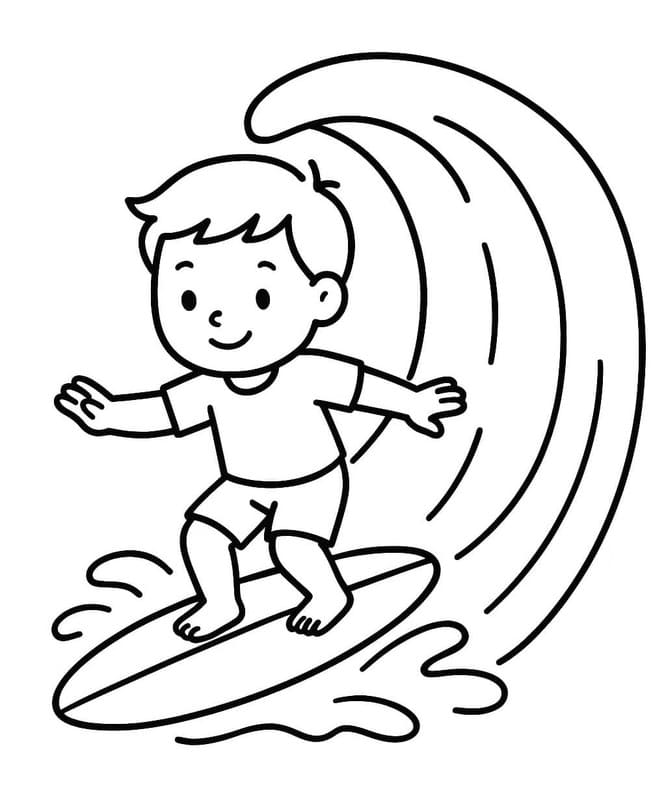 Kolorowanka Narysuj Surfing podstawowy