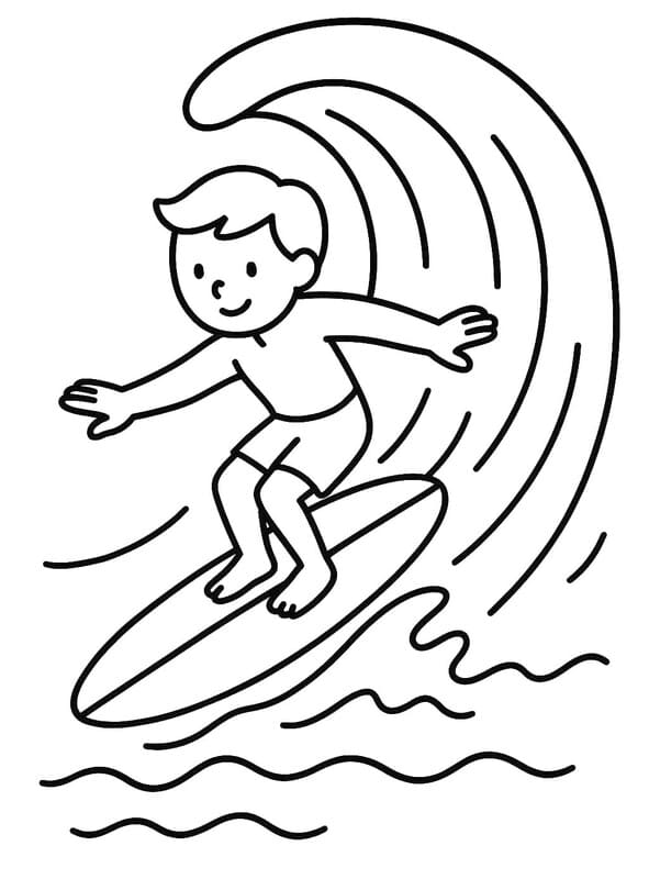 Kolorowanka Narysuj Surfing