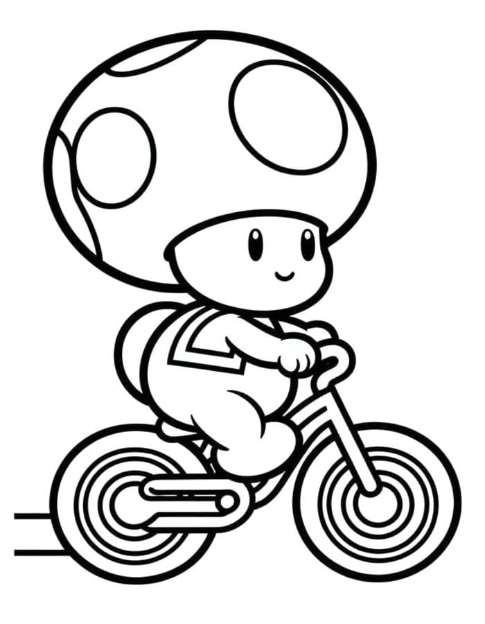 Kolorowanka Narysuj Toad Mario bezpłatny dla dzieci