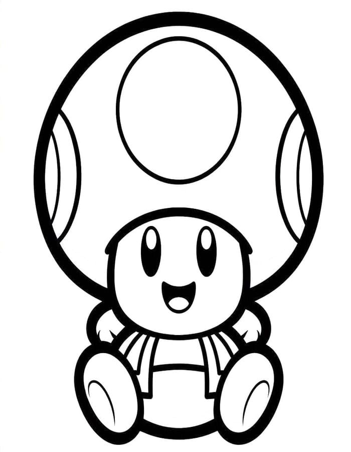 Kolorowanka Narysuj Toad Mario bezpłatny łatwy