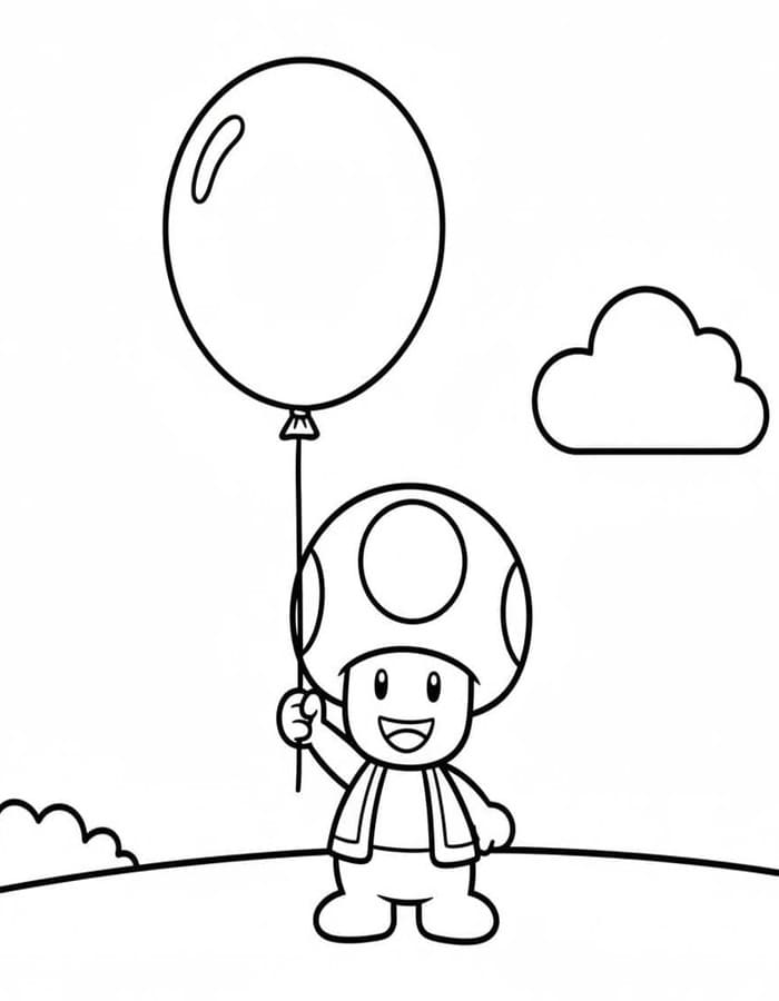 Kolorowanka Narysuj Toad Mario bezpłatny podstawowy