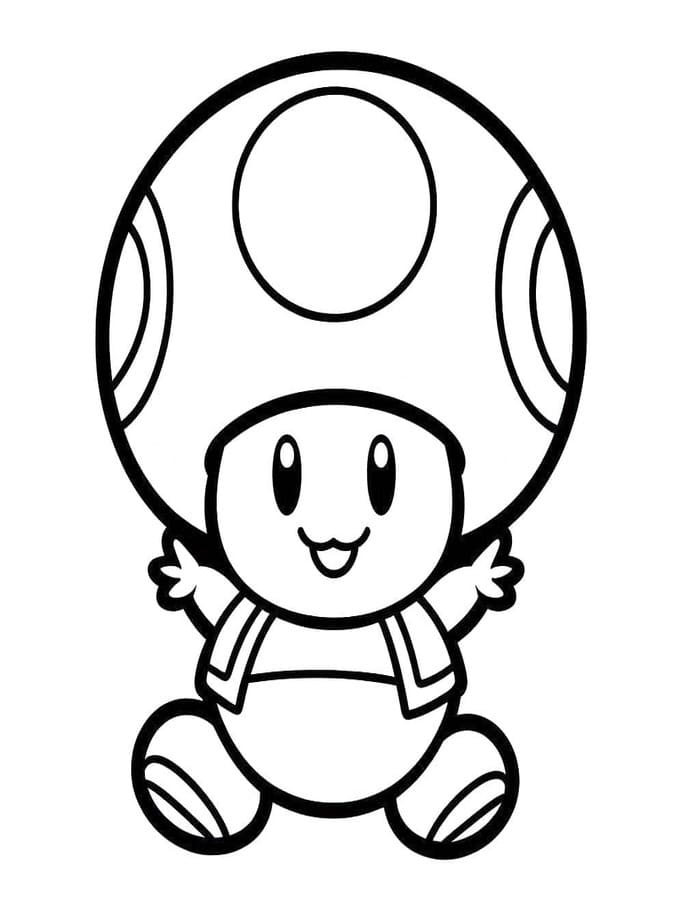 Kolorowanka Narysuj Toad Mario bezpłatny wydruku łatwy