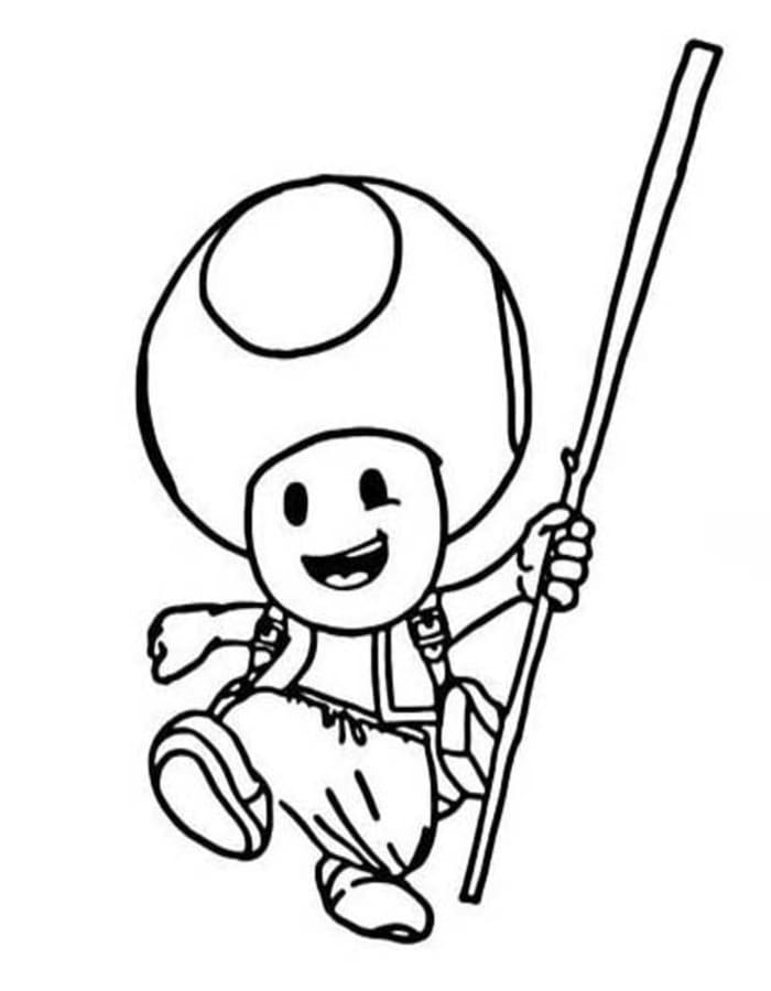 Kolorowanka Narysuj Toad Mario bezpłatny wydruku
