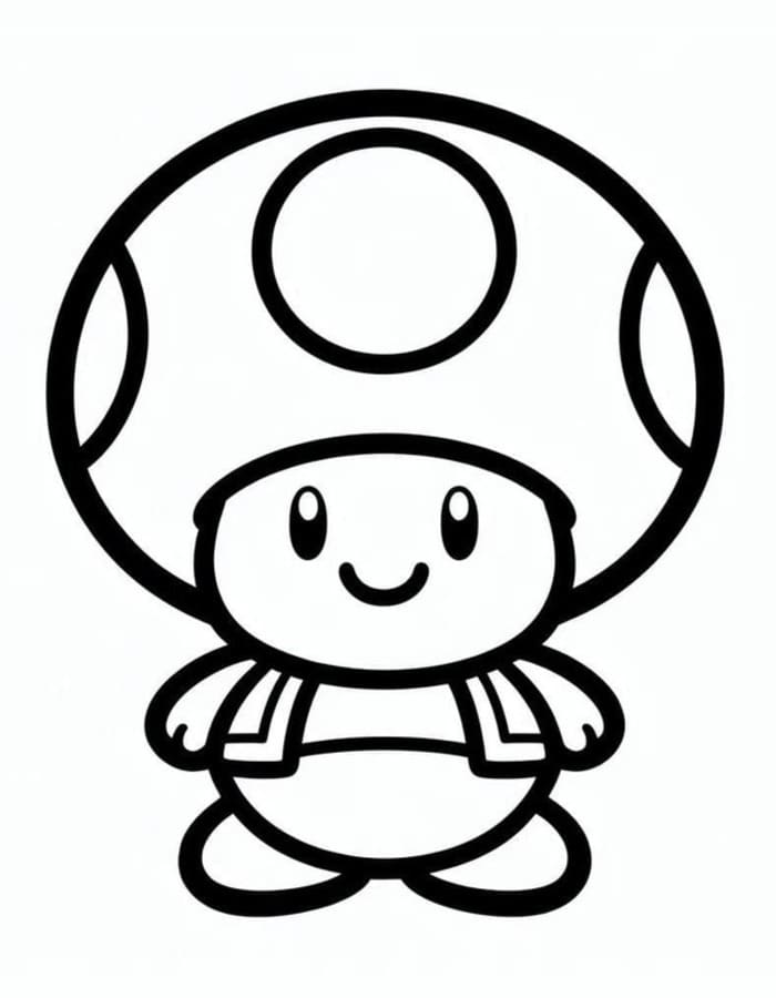 Kolorowanka Narysuj Toad Mario bezpłatny