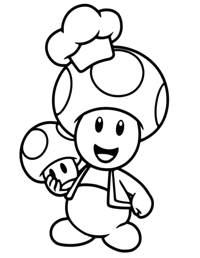 Kolorowanka Narysuj Toad Mario łatwy