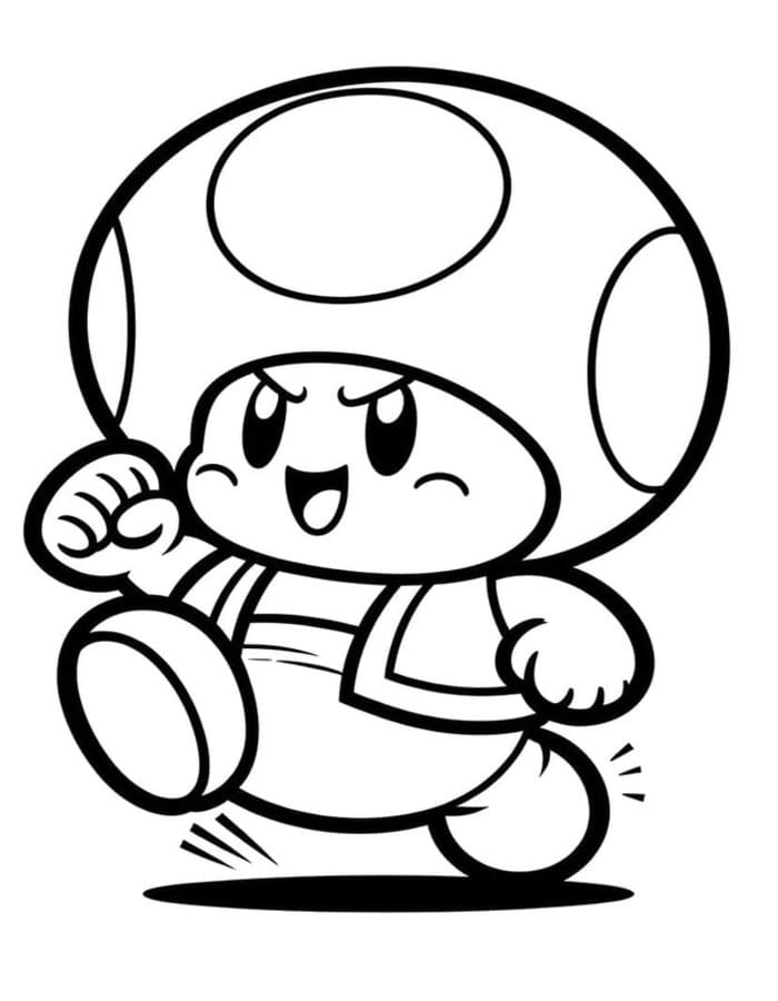 Kolorowanka Narysuj Toad Mario podstawowy