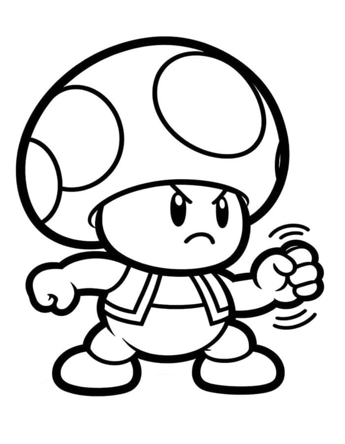 Kolorowanka Narysuj Toad Mario prosty