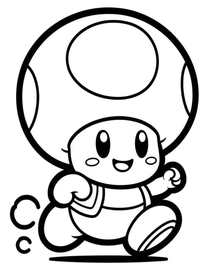 Kolorowanka Narysuj Toad Mario wydruku dla dzieci