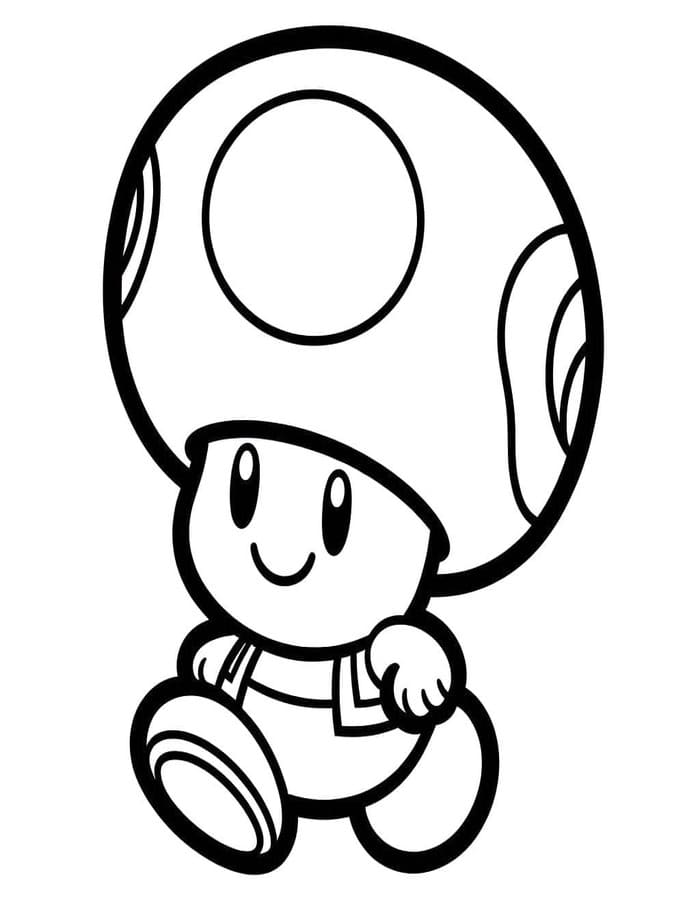 Kolorowanka Narysuj Toad Mario wydruku prosty