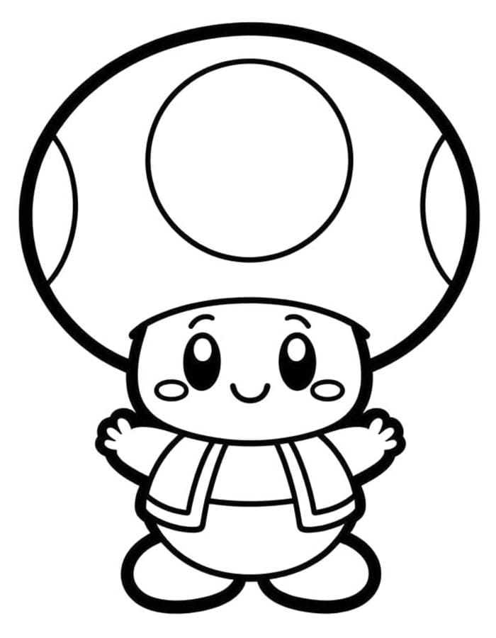 Kolorowanka Narysuj Toad Mario wydruku