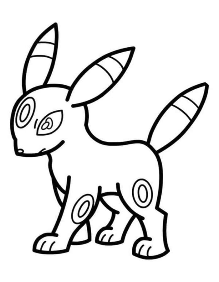 Kolorowanka Narysuj Umbreon bezpłatny dla dzieci