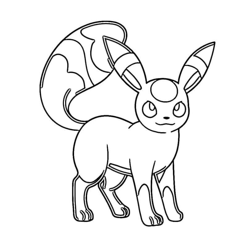 Kolorowanka Narysuj Umbreon bezpłatny podstawowy