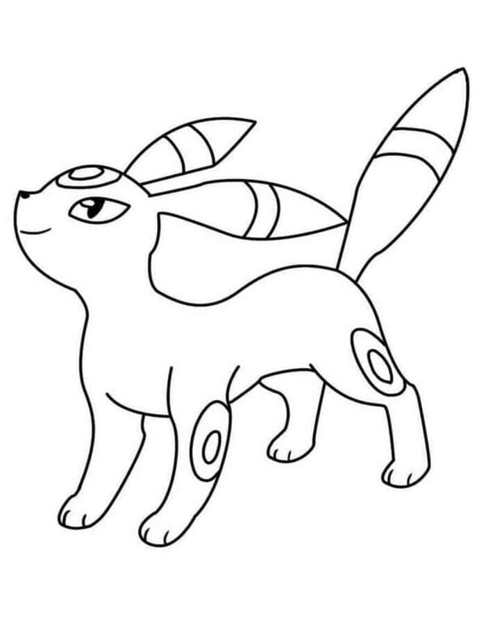 Kolorowanka Narysuj Umbreon bezpłatny wydruku