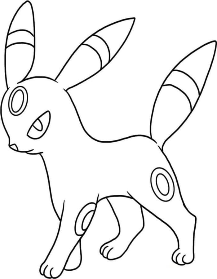 Kolorowanka Narysuj Umbreon dla dzieci