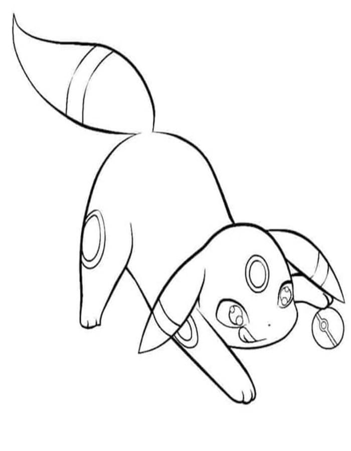 Kolorowanka Narysuj Umbreon prosty