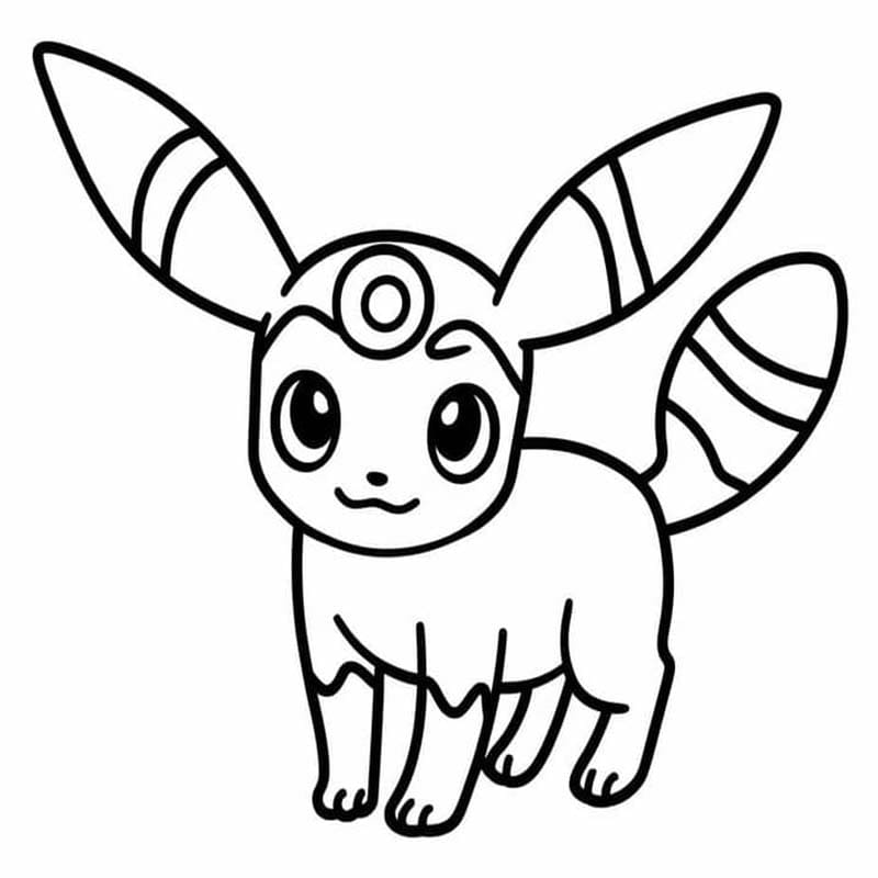 Kolorowanka Narysuj Umbreon wydruku podstawowy