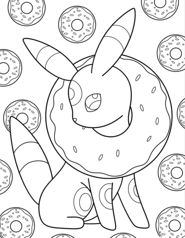 Kolorowanka Narysuj Umbreon wydruku