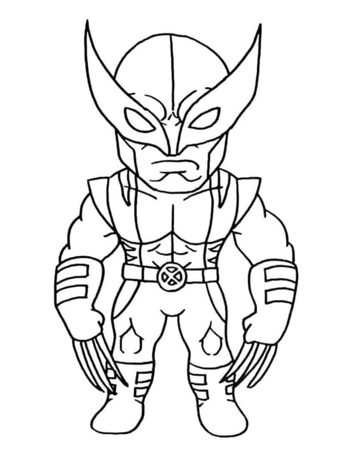 Kolorowanka Narysuj Wolverine bezpłatny wydruku podstawowy