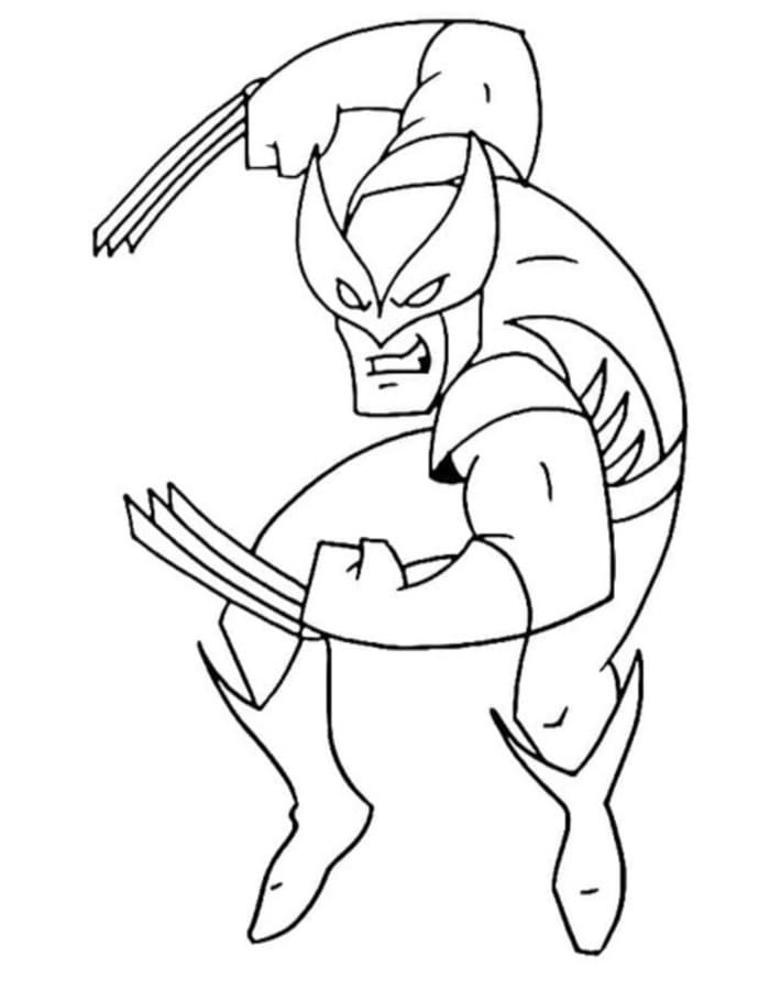 Kolorowanka Narysuj Wolverine dla dzieci