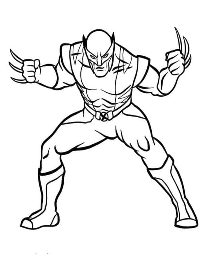 Kolorowanka Narysuj Wolverine prosty