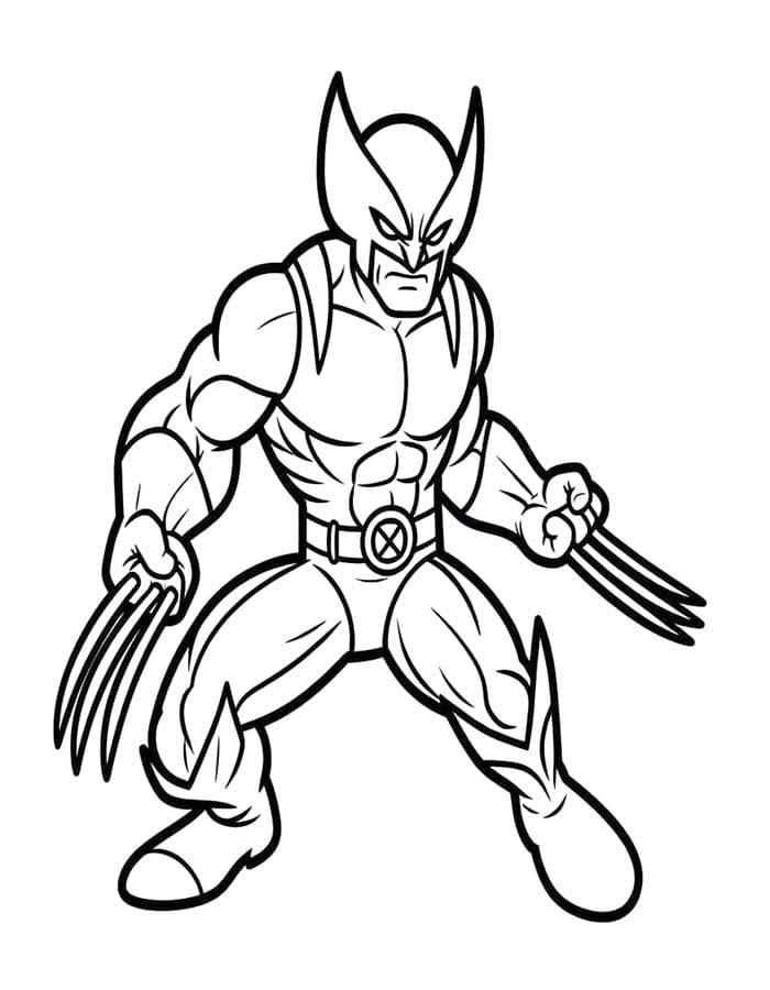 Kolorowanka Narysuj Wolverine wydruku dla dzieci