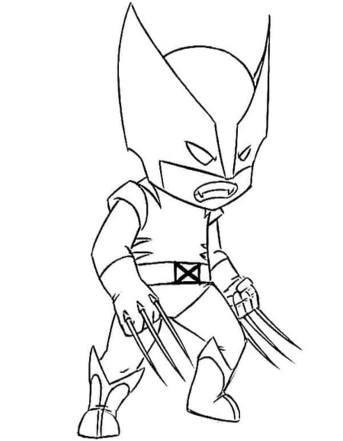 Kolorowanka Narysuj Wolverine wydruku łatwy