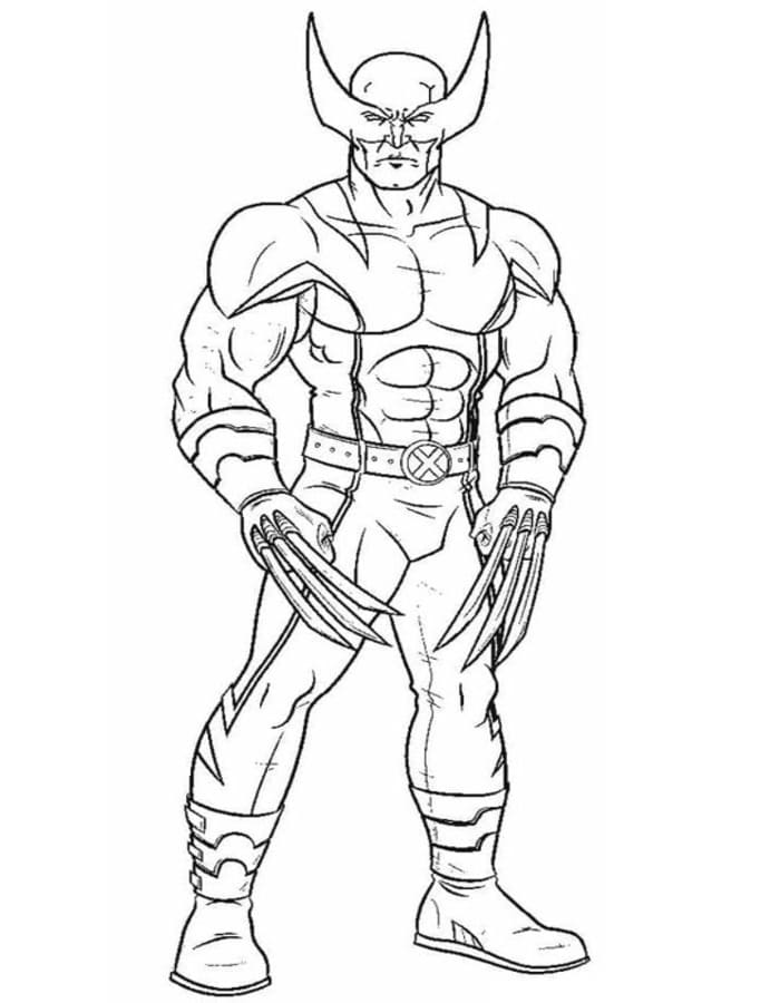Kolorowanka Narysuj Wolverine wydruku podstawowy