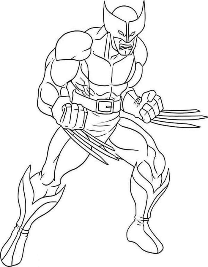 Kolorowanka Narysuj Wolverine wydruku