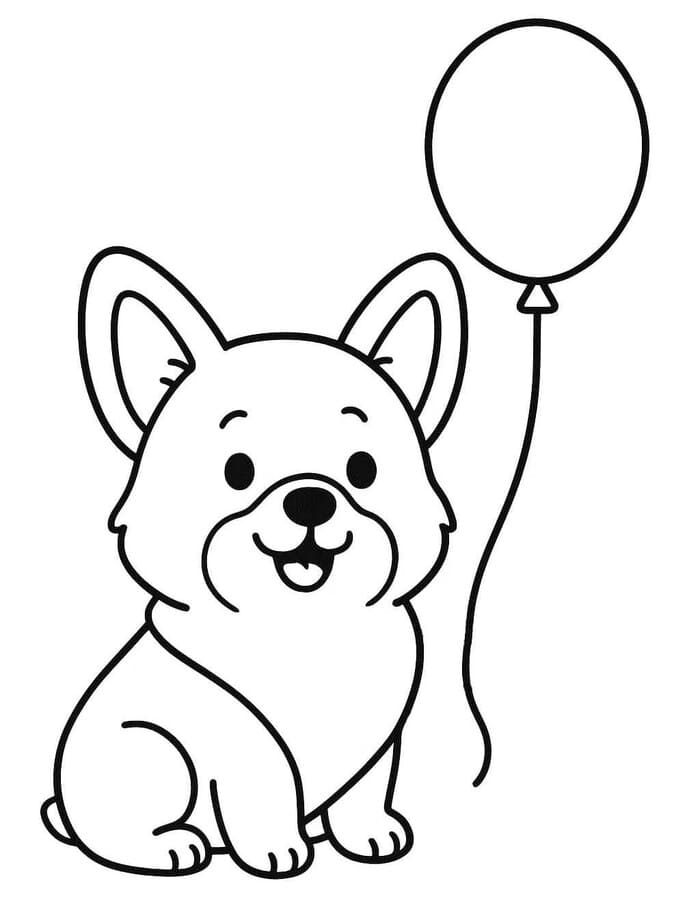 Kolorowanka Obraz Corgi do druku