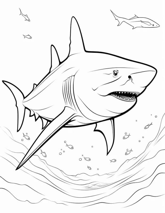 Kolorowanka Obraz Megalodon do druku