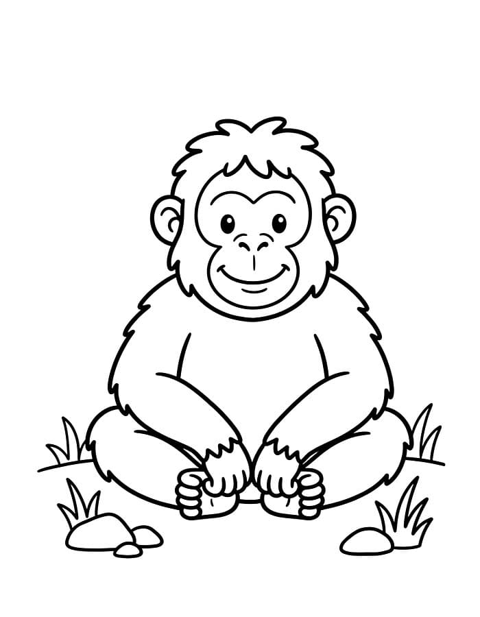 Kolorowanka Obraz Orangutan bezpłatny