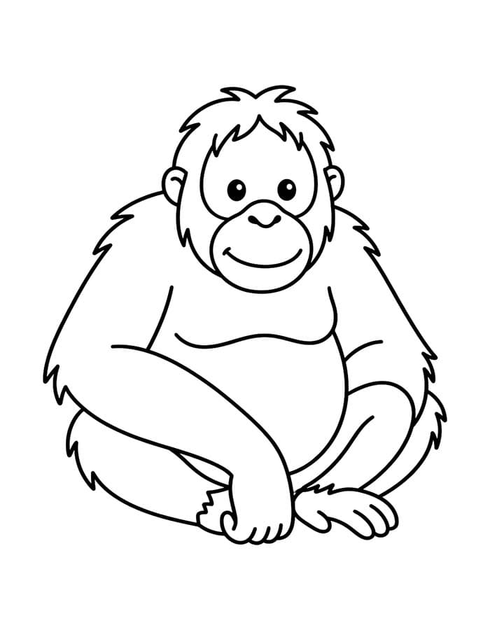 Kolorowanka Obraz Orangutan do druku