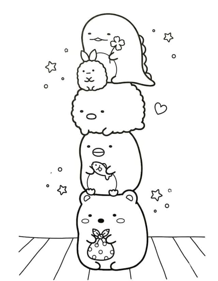 Kolorowanka Obraz Sumikko Gurashi bezpłatny