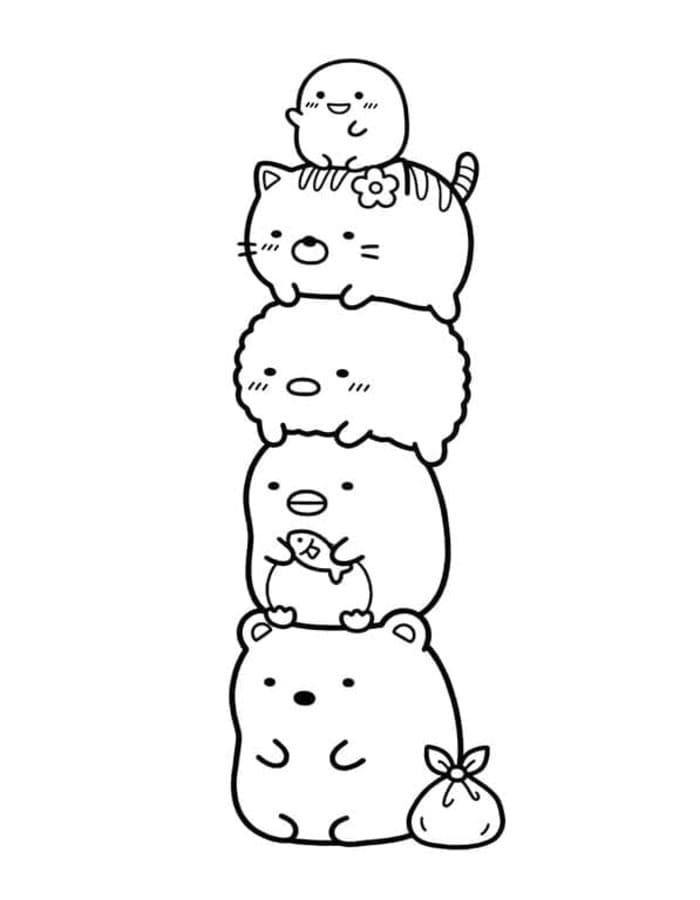 Kolorowanka Obraz Sumikko Gurashi do druku