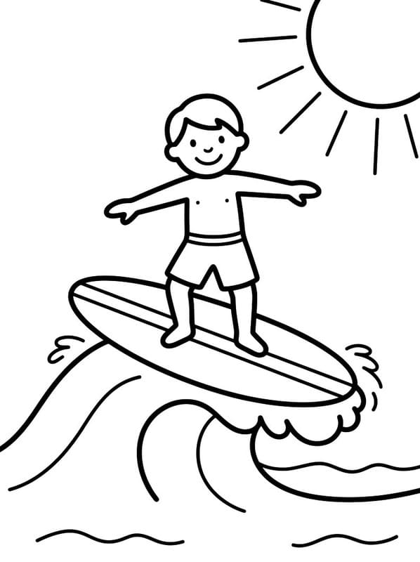 Kolorowanka Obraz Surfing