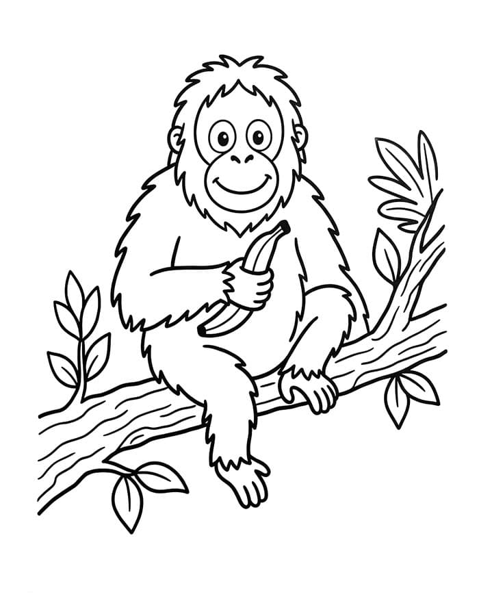Kolorowanka Orangutan bezpłatny dla dzieci