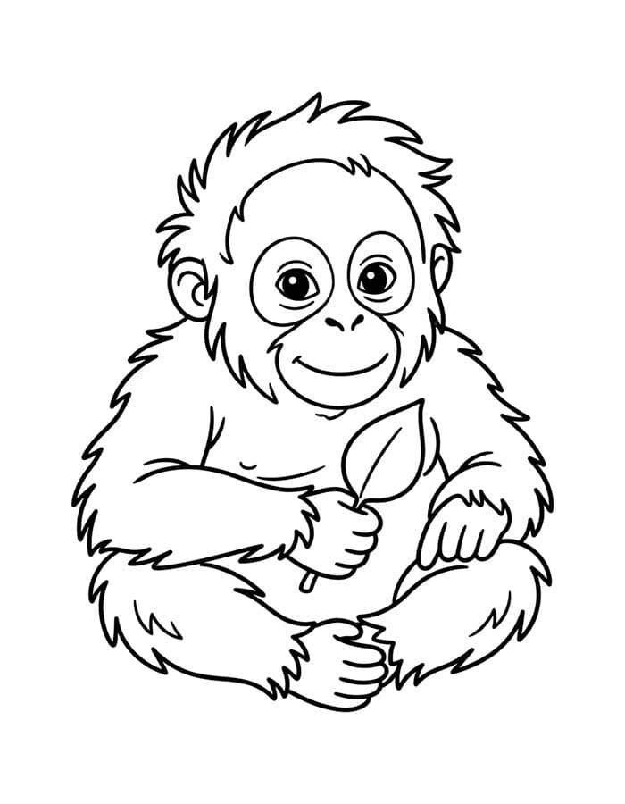 Kolorowanka Orangutan bezpłatny wydruku prosty
