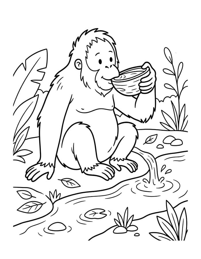 Kolorowanka Orangutan wydruku