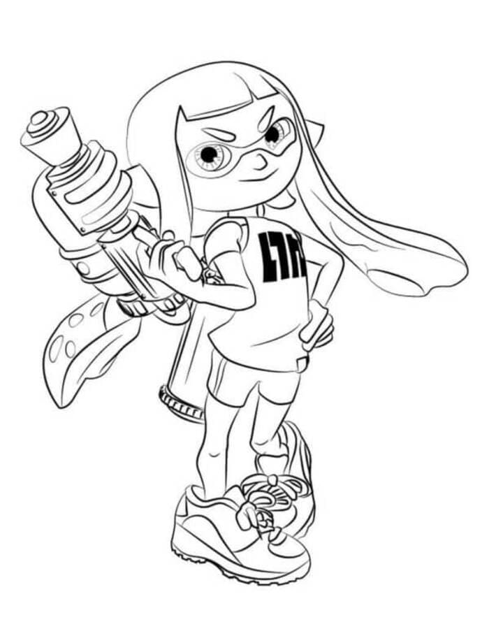 Kolorowanka Splatoon bezpłatny wydruku dla dzieci