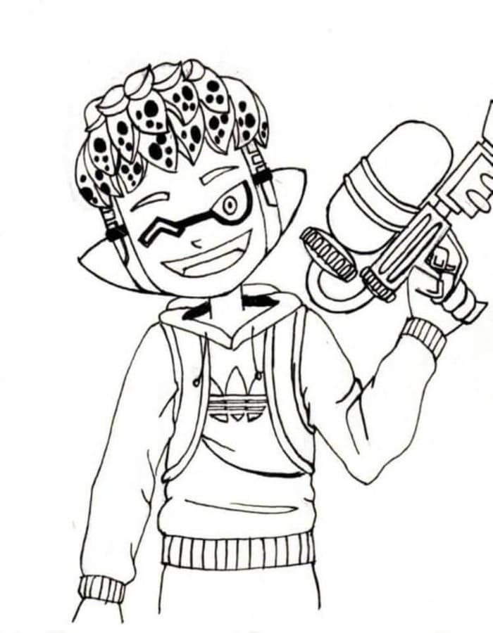 Kolorowanka Splatoon wydruku dla dzieci