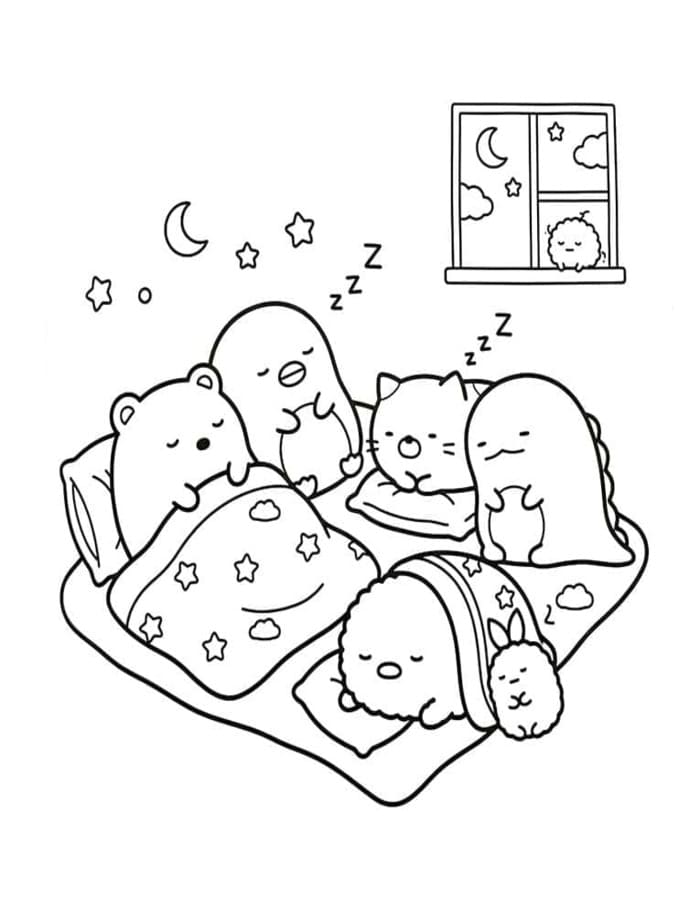 Kolorowanka Sumikko Gurashi bezpłatny łatwy