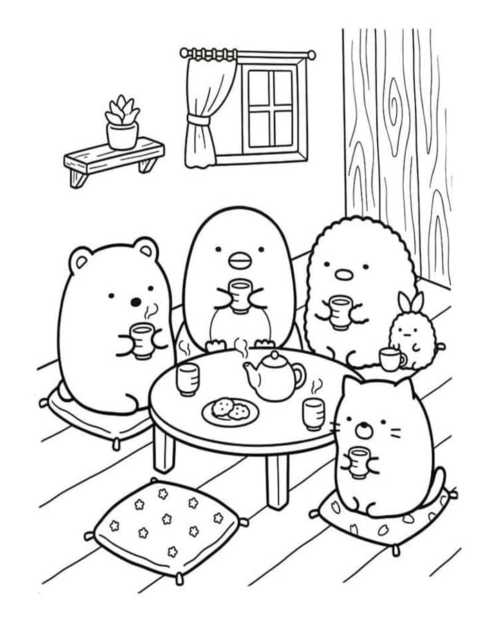 Kolorowanka Sumikko Gurashi bezpłatny