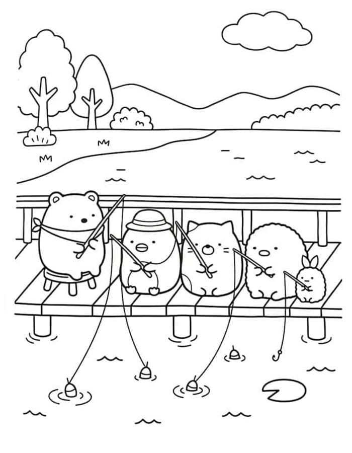 Kolorowanka Sumikko Gurashi dla dzieci