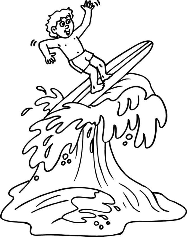 Kolorowanka Surfing bezpłatny łatwy