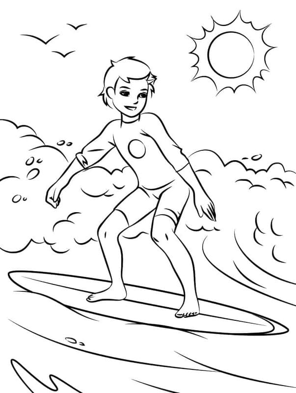 Kolorowanka Surfing bezpłatny