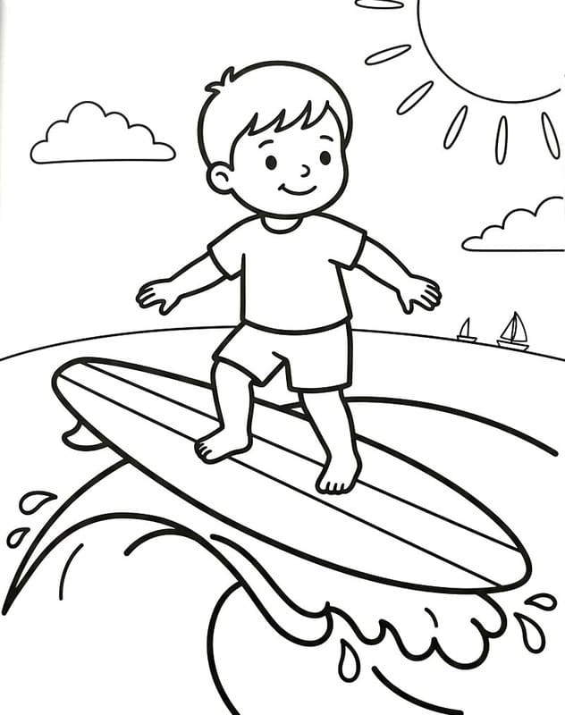 Kolorowanka Surfing wydruku