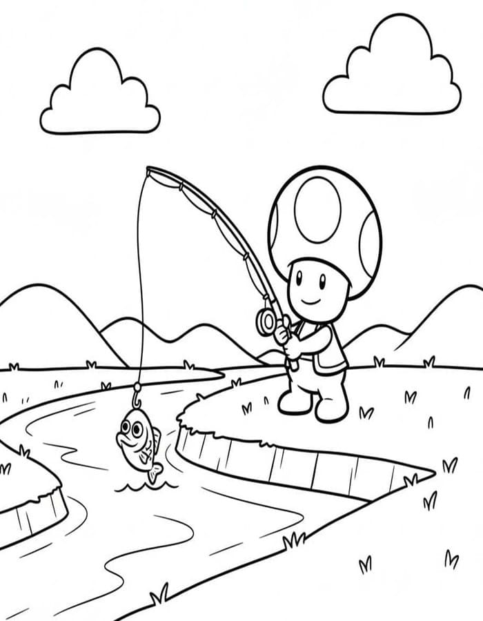 Kolorowanka Toad Mario bezpłatny łatwy